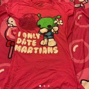 ISO I only date martians anchor blue tee
